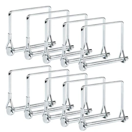 10 PCS Square Pto Pin Shaft Locking Pin 1/4 pin Hitch pin Wire Lock Pin Safety Coupler Pin 1/4" x 2-3/4"for PTO,Farm,Lawn,Hitches,and Garden (10 PCS Trailer Pins)