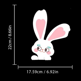 Dreothy Cute Rabbit Peeking Vinyl Stickers Waterproof Wall Art Decals Cartoon Animal Window Stickers for Car Truck Decals Laptop Motorcycle Bumper Stickers (Rabbit)