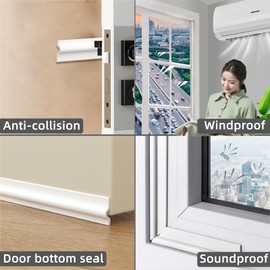 118 Inch Window Weather Stripping Door Seal Strip for Bottom and Side of Door-White,Self Adhesive PU Foam Weather Strip for Window Trim and Door Insulation Soundproofing,Door Sweep for Interior Doors
