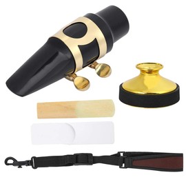 Alto Saxophone Mouthpiece, Alto Sax Mouthpiece, 4 in 1 Alto Clarinet Reeds Mute Mouthpiece Neck Strap Alto Sax Reeds Alto Sax Ligature Alto Saxophone Accessory