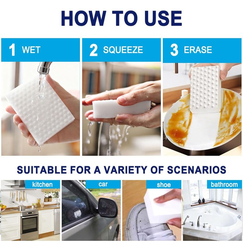 10 Pack Magic Sponge Eraser 3X Thick and Long Lasting