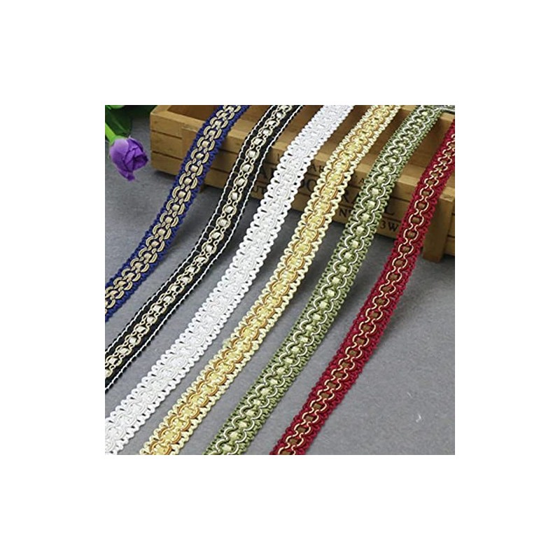 Yalulu 10 Yards Polyester Woven Gimp Braid Trim Lace Edge