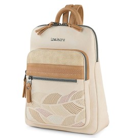 Lois - Backpack Womens. Womens Backpacks Fashionable by Lois. Travel Backpack with Double Handle and Adjustable Straps for The Back. Ladies Backpacks PU Material 310723, Beige