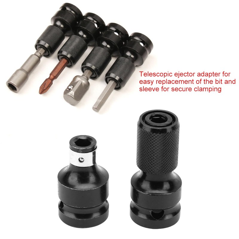 2 Pieces 1/2 to 1/4 Hex Socket Adapter Drill Chuck