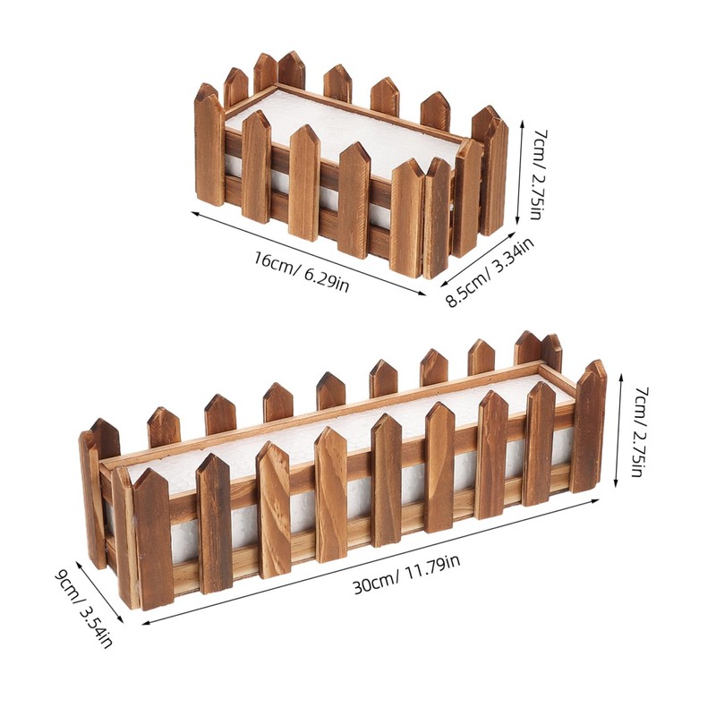 Operitacx 2pcs Rustic Rectangular Flower Pot with Foam Insert for