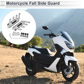 RATCHROLL 1 Set Motorcycle Fall Side Guard Front Fork Protector Front Fender Protection Mud Guards Side Guard Aluminum Alloy Silver Tone