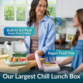 Bentgo Chill Max Leak-Proof XL Lunch Box - Included Ice Pack Keeps Food Cold; 5-Cup Capacity for Ages 8+, 3 or 4 Compartment Bento Box, BPA-Free, Dishwasher Safe (Pink Cloud & Blush)