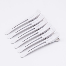 Hairdresser Plated Professional Hair Clip Non-marking Hairpin Large Curl Clip Blocking Clip Strong Hair Clip Aluminum Bangs Secure Hair Clip for Women Rust (6 White Ones)