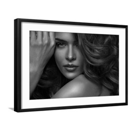 ART.COM Wall Photographic Print Vogue Style Photo of Sensual Woman on Black Frame by kiuikson, 29" x 21"