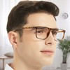 WEMOOTANTS Oversized Mens Reading Glasses 3.5 Square Readers Light Fashion