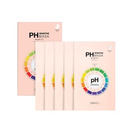 SAM’U PH Sensitive Relief Fit Face Mask – Redness-Reducing & Calming Vegan Sheet Mask with 5 Cica Complex and Tea Tree, Soothing Travel-Friendly Korean Skincare (5 Sheets)
