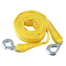 GIVIHGETI Tow Rope, 4 m 5 Ton Tow Strap, Pull Rope Strap Cable, Double Thickened Pull Rope with 2 Safety Eagle Hooks, Road Rescue, Tow Rope, Emergency Pull Rope for Car Emergency Supply
