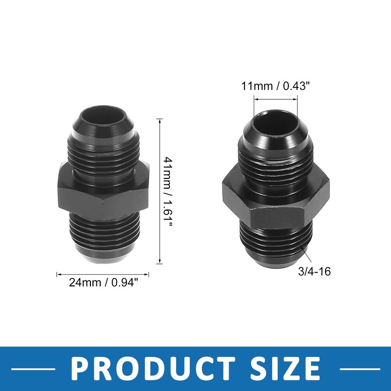 A ABSOPRO AN8 to AN8 Male Hose Fitting Adapter Aluminum