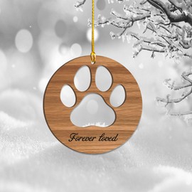 Dog/Cat Paw Ornament – Cute Pet Paw Print Christmas Tree Ornament, for Pet Lovers, Dog or Cat Memorial Gift, Paw Print Keepsake, Holiday Decoration, 4 Inch (Pet1)
