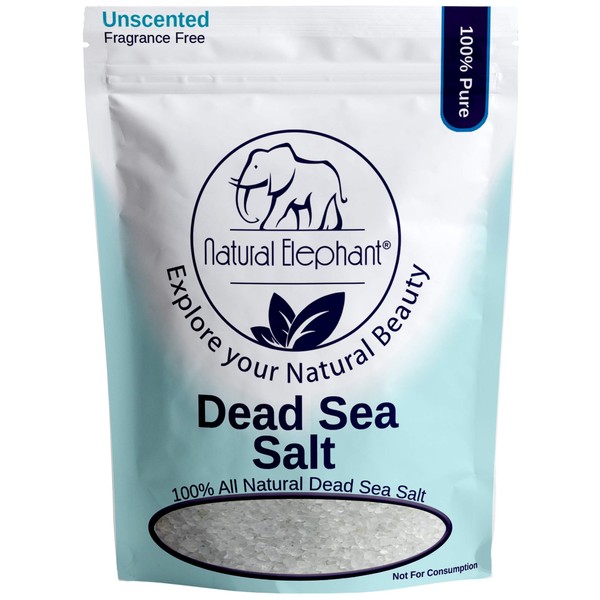 Dead Sea Salt Coarse Grain 100% Natural and Pure for Psoriasis Eczema Acne & Other Dermatological Needs by Natural Elephant (5 Pound Bag (2.25 kg))