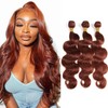 Auburn Brown Body Wave Bundles Human Hair 24 26 28