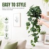 Juinte 3 Pcs Fake Hanging Plant with Pot Faux Pothos