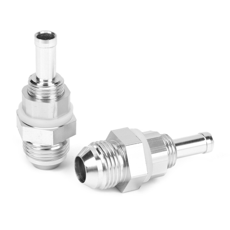 2pcs AN8‑3/8 Hose Barb Adapter Aluminum Fuel Pump Tank Fitting