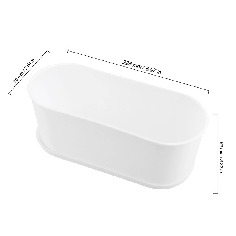 MUKCHAP 12 Pack White Rectangle Flower Plant Pot, 9 x