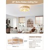 Ceiling Fans with Lights,20'' Boho Ceiling Fan with Light Flush
