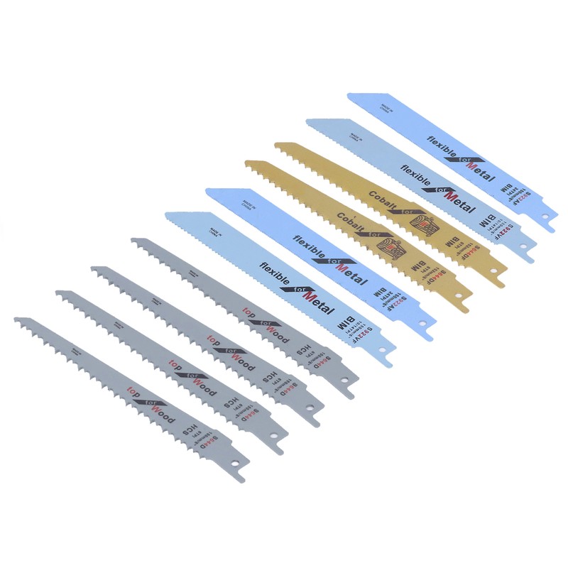 10Pcs Reciprocating Saw Blades High Carbon Steel Bimetal Sabre Saws