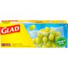 Glad Zipper Food Storage Plastic Bags, Snack, 50 Count (Packaging