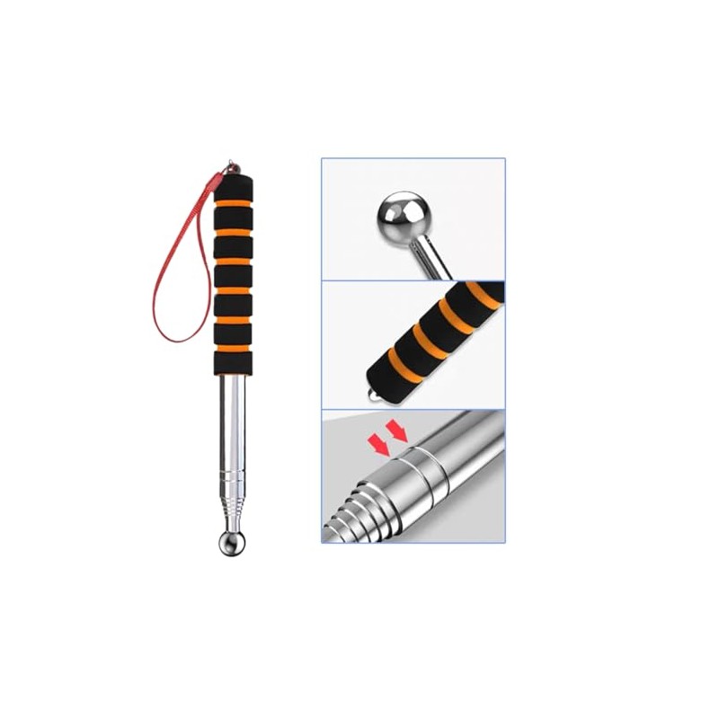 130cm/51Inch Hollowing Drum Hammer Sound Detection Folding Stick, Thickened Telescopic