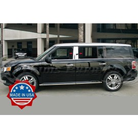 Made in USA - Trims Express 2009-2019 Ford Flex 4Pc Chrome Pillar Post Stainless Steel Trim Door Cover
