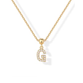 PAVOI Adjustable Gold Charm Necklace for Women - 14K Gold Plated Chain Dainty Initial Necklaces for Women - Trendy Letter Zodiac Birthstone Cubic Zirconia Charm Pendants - Hypoallergenic Jewelry Gift
