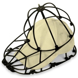 XQXA Hat Washer Cage for Washing Machine, Anti Deformation Hat Cleaner for Baseball Caps, Baseball Cap Washing Cage, Dishwasher Hat Protector Holder, Cap Washer Frame.1-Pack Black