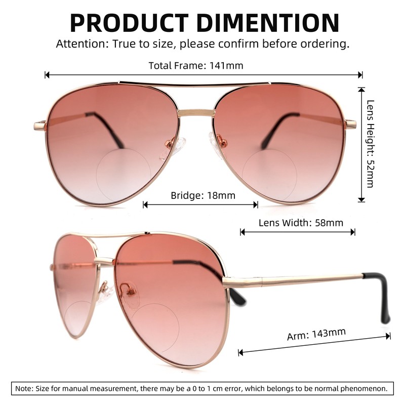 SOPHILY 3 Pack Bifocal Reading Sunglasses for Women Men, Aviator