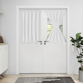 Easy-Going - Cortinas opacas para puerta, bolsillo para barra, cortinas de luz lateral con filtro de luz de privacidad, cortinas francesas para puerta con alzapaños, 1 panel, 52 x 40 pulgadas, color