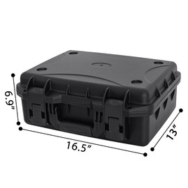 TORIBIO 16 Inch Hard Case for Microphone,Drones, Camera,Equipments, IP67 Waterproof Portable Storage Case with Pre-Diced Foam for Travel Outing Handheld,16.5"x13"x6.9"