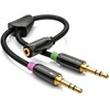 deleyCON Headset PC Laptop Adapter - Audio Jack Y Adapter