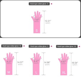 Myungjin Reusable Waterproof Household Dishwashing Non-Slip Cleaning Rubber Gloves with Hang-Dry Hook (1 Pair/Small)