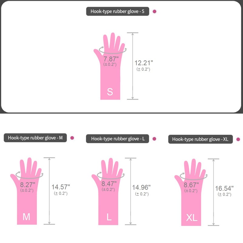 Myungjin Reusable Waterproof Household Dishwashing Non-Slip Cleaning Rubber Gloves with