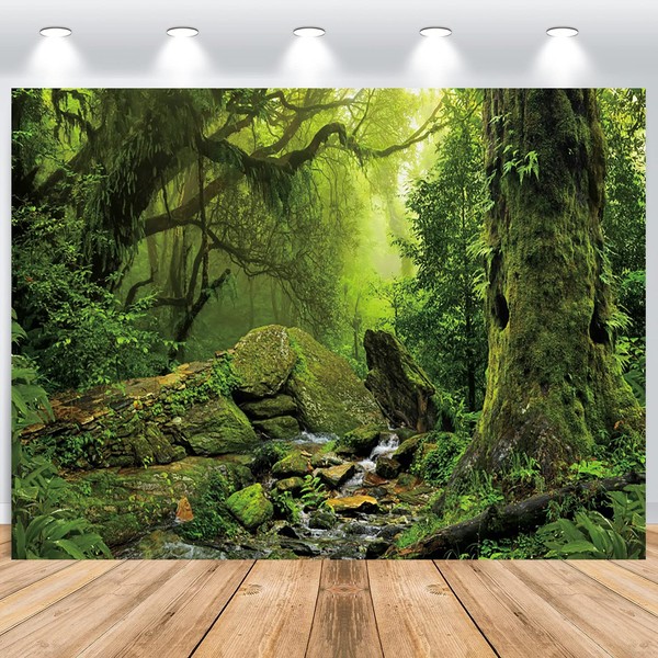 ASDCXZ Forest Background 3 x 2.5 m, Green Forest Jungle