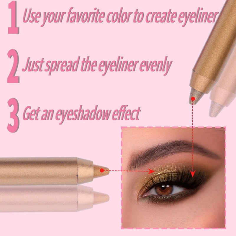 Holzsammlung 12 Colours Waterproof Matte Eyeshadow Pen Set, Metallic Eyeshadow