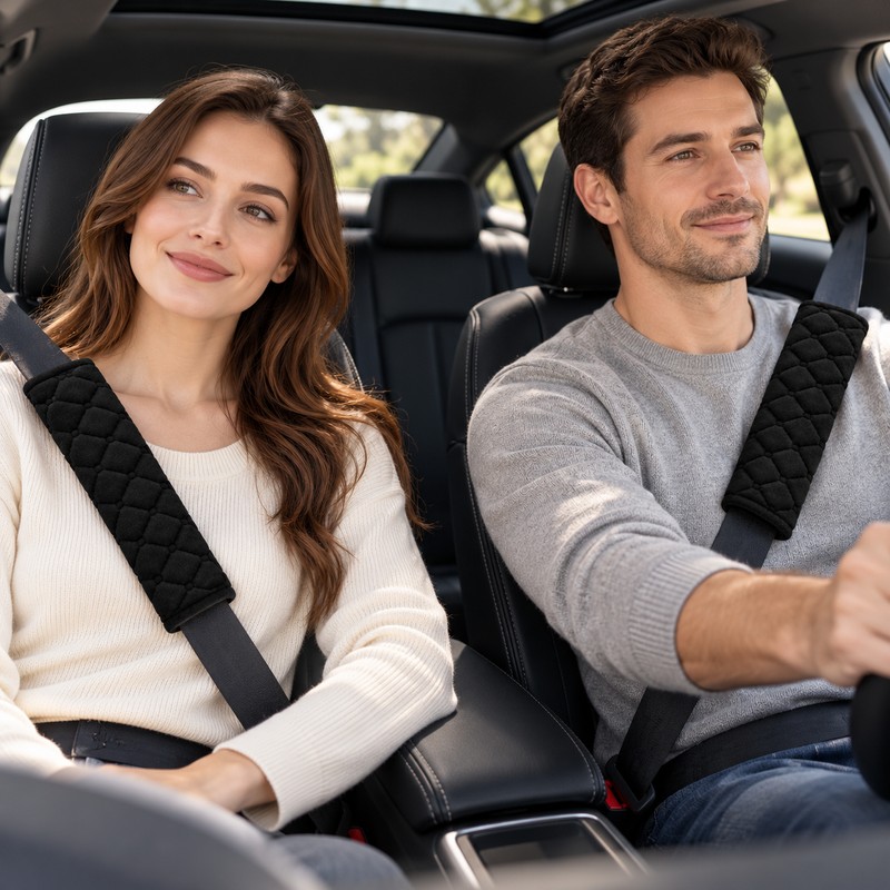 Plush Seat Belt Shoulder Pads for Car Travel – Soft
