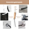 3-piece grout brush set with wooden handle, crevice cleaner with
