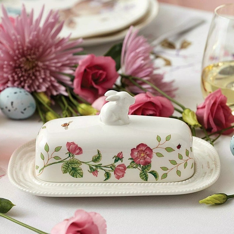 Lenox Butterfly Meadow with Bunny Butter Dish ~~ NEW ~~