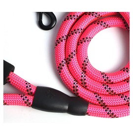 Kbeltah Dog Lead with Soft Padded and Anti Slip Comfortable Rope Handle, 1.5M Strong Dog Leads, Highly Reflective Dog Leash for Puppy, Medium and Large Dogs pink