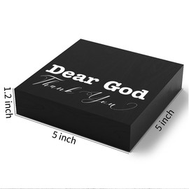 Inspirational Christian Decor Bible Verse Desk Decor Wood Sign Farmhouse Black Wooden Box Sign for Living Room Bedroom Kitchen Table Shelf Counter Cafe Home Office Store Pub Bar Religious Gifts