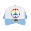 Trucker Foam Peace Sign Rainbow Mesh Snapback - Light Blue