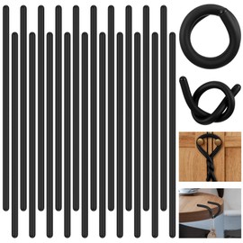 20 Pcs 17 Inch EVA Foam Twist Rubber Ties Reusable Bendable Cable Tie Straps Flexible Heavy Duty Twisty Ties for Organizing Cords Bundling (Black)