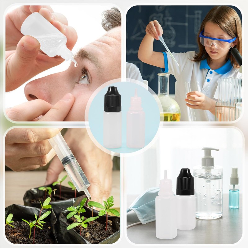 RYMALL Pack of 30 Dropper Bottles (10 ml), Travel Bottle