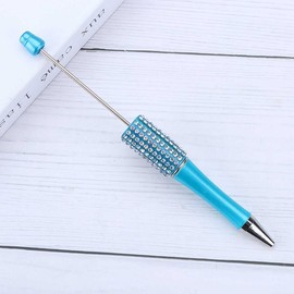 7 Pens Rhinestone Beadable Pens WHOLESALE BULK Beaded Ballpoint Pen 1.0mm Medium Suitable for DIY with Beads and Focals Ships from California:_15 Sky Blue 1E_7 PCS