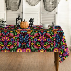 Horaldaily Mexico Tablecloth 60x120 Inch Rectangular, Cinco De Mayo Fiesta Washable Table Cover for Party Picnic Dinner Decor