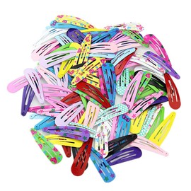 Hair Clips Slides x50 - Snap Hair Clip Metal – Girls Hair Clips Beauty Hair Accessory – Kids Girls - Assorted Colours - 50mm – Bundle Pack of Hair Clips – By TRIXES