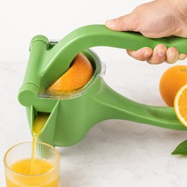 Manual Juicer for Kitchen Countertop - Energy-saving Lever for Effortless Multifruit Juicing in Grass Green